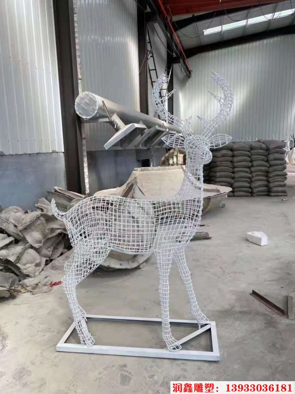 不锈钢编制工艺鹿雕塑 动物小鹿雕塑1