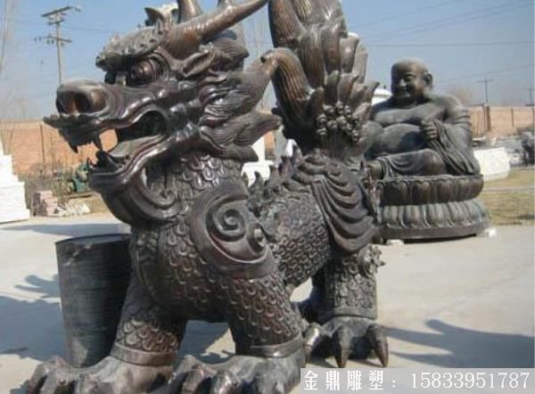 铸铜麒麟雕塑